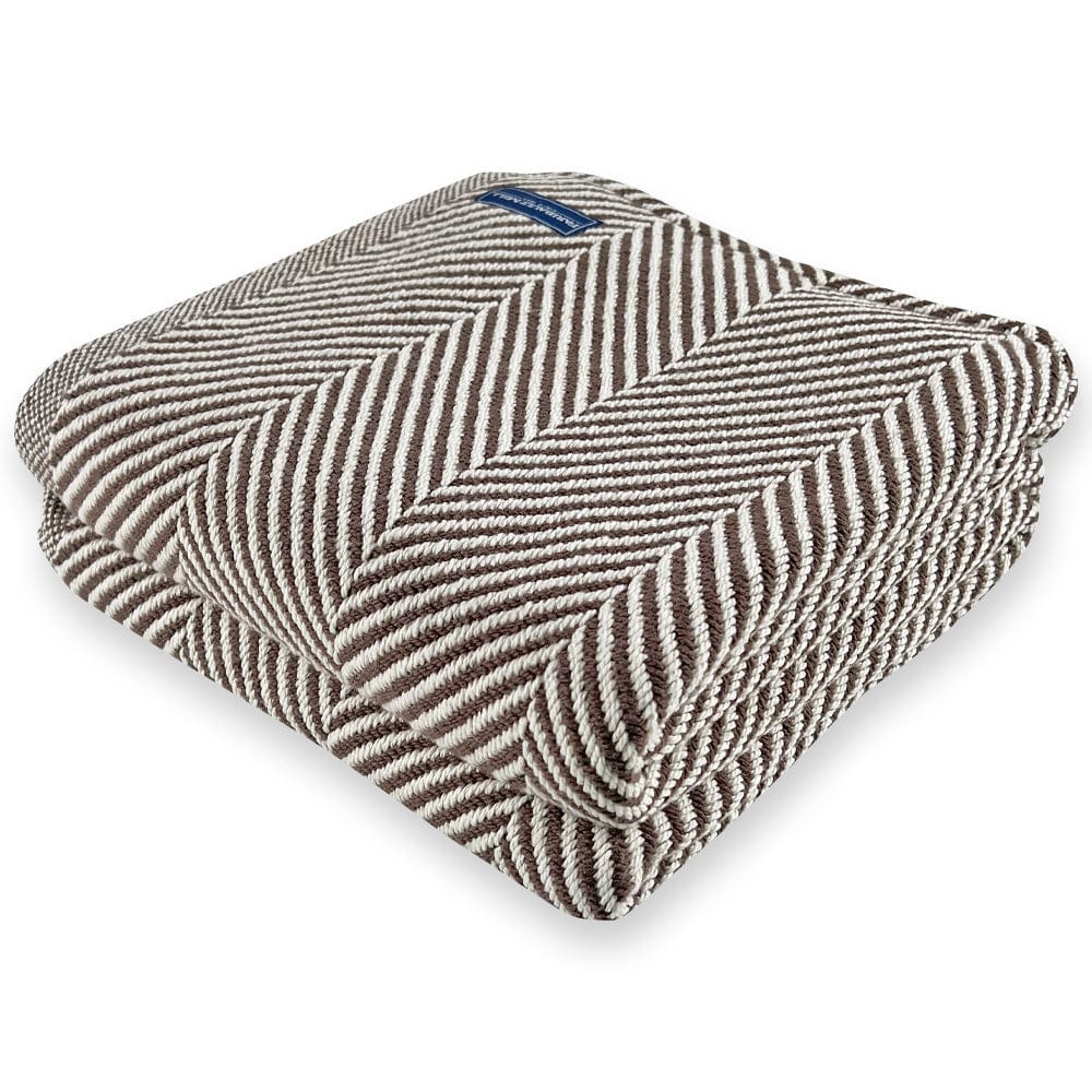 Monhegan Cotton Throw Without Fringe Sable Faribault Mill