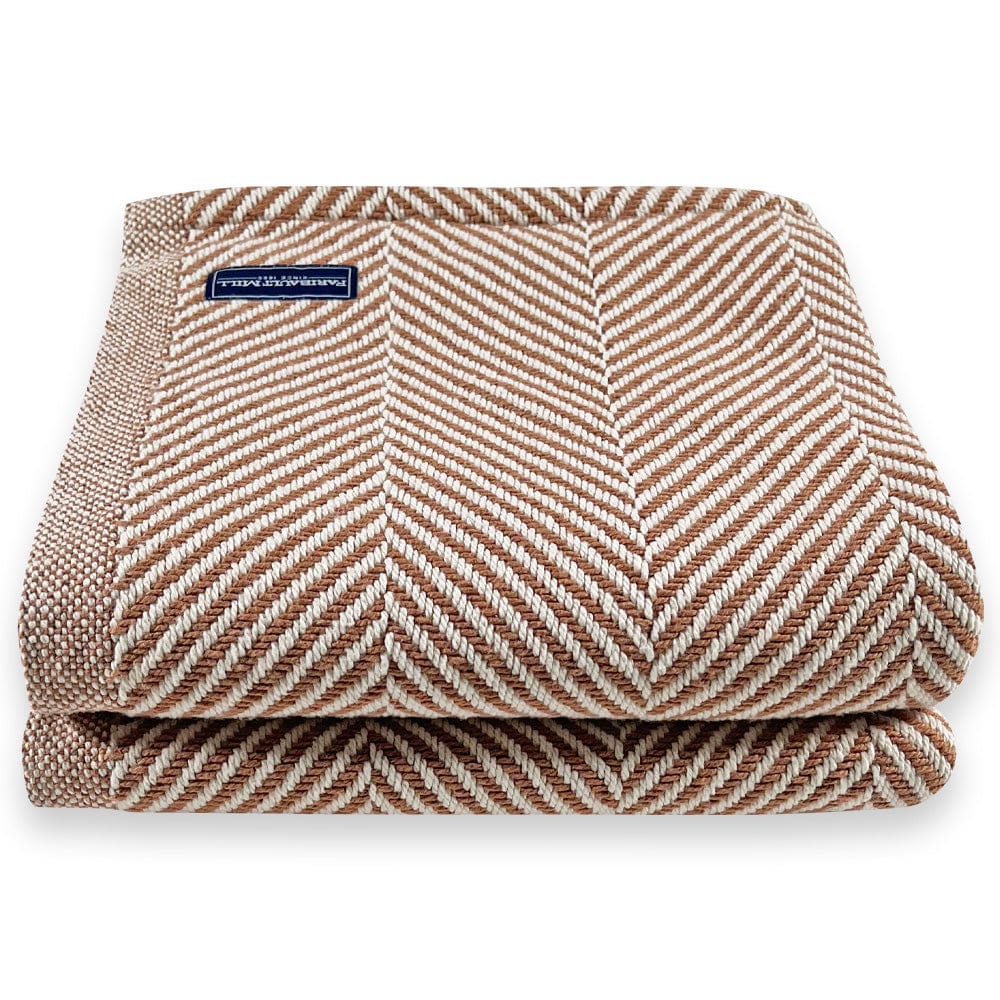 Monhegan Cotton Throw Without Fringe, Made in the USA Brahms Mount