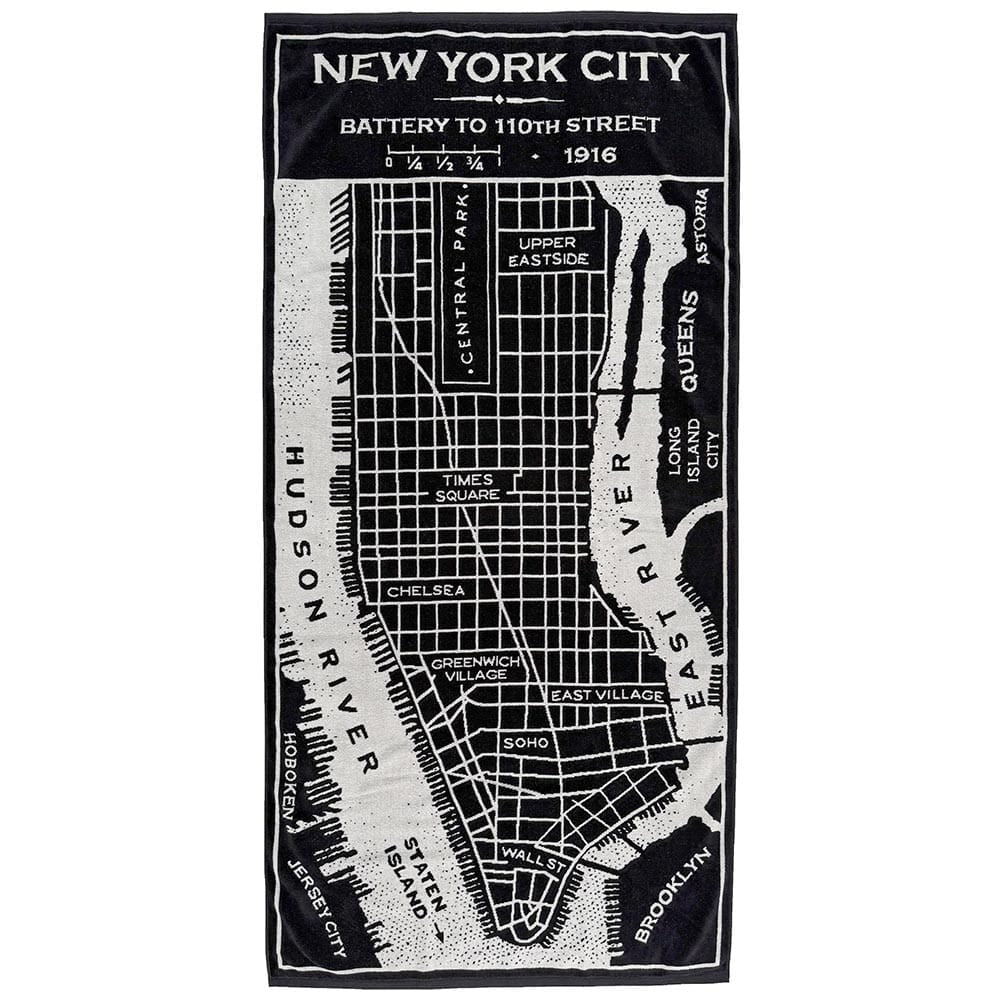 New York City Map Towel 34" x 70" active Current Full Price machine washable Towel