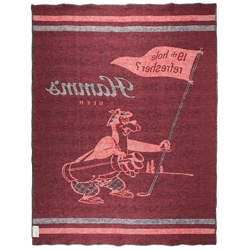 North Star Hamm's Beer Golfing Bear Throw Current Full Price group-gallery Machine Washable new arrivals New Lower Price Sale sustainable throws