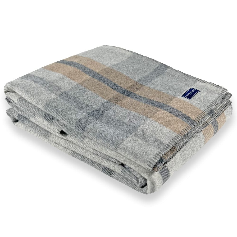 Factory Second Northfield Plaid Wool Blanket - Heritage Beige active Current Factory Second Northfield Plaid Wool Blanket Full Full Price group-gallery machine washable Patterns & Plaids