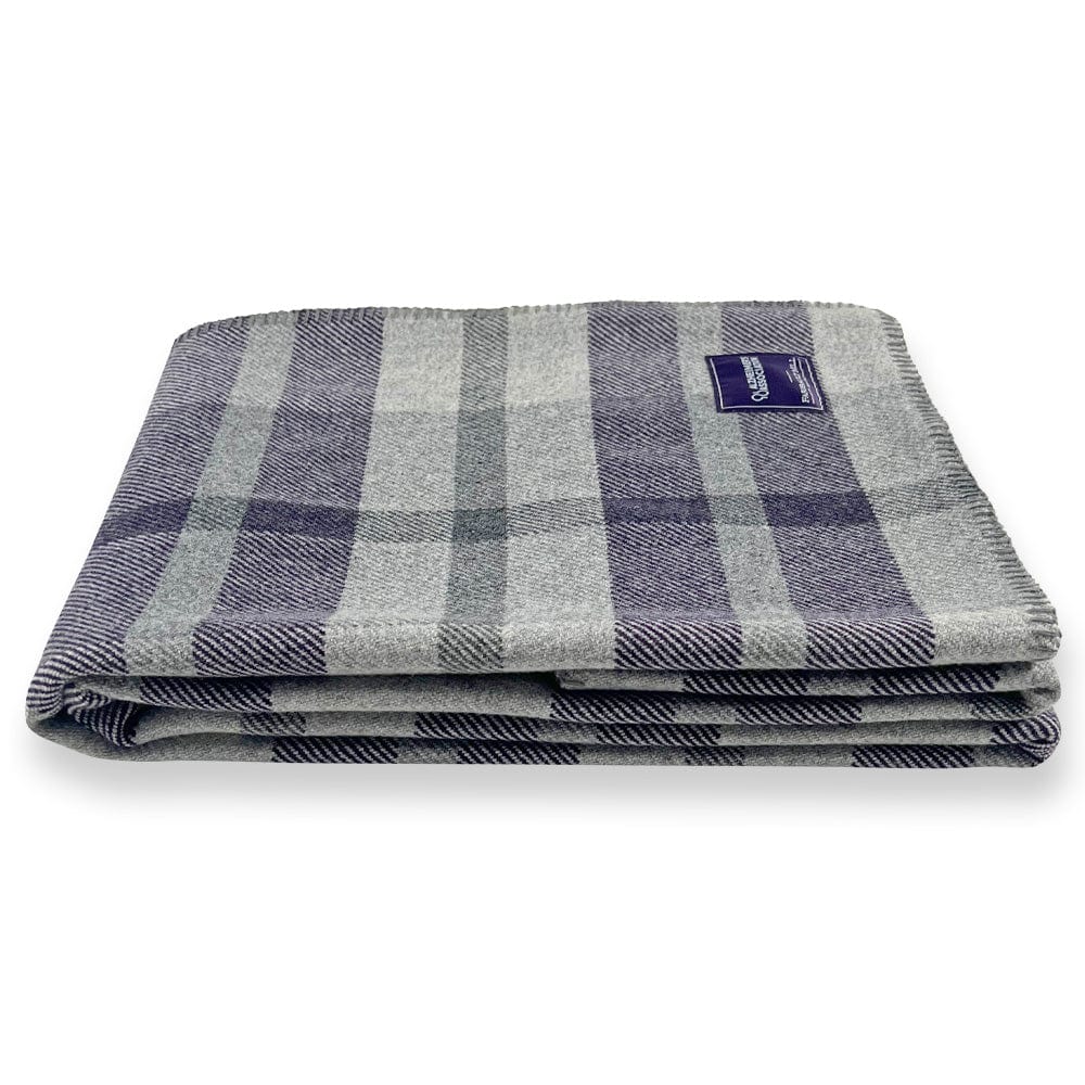 Northfield Plaid Alzheimer's Purple Wool Throw Blanket active Current Full Price group-gallery machine washable Patterns & Plaids personalization