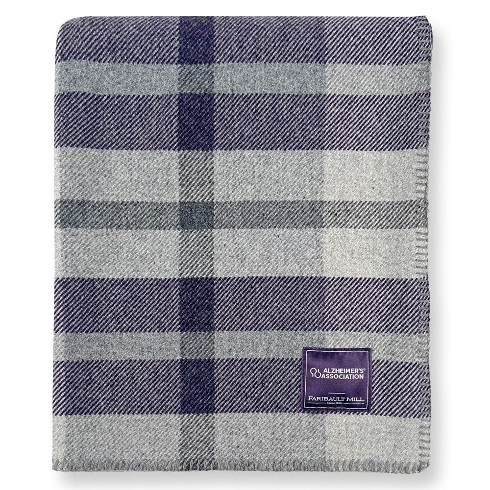 Northfield Plaid Alzheimer's Purple Wool Throw Blanket active Current Full Price group-gallery machine washable Patterns & Plaids personalization