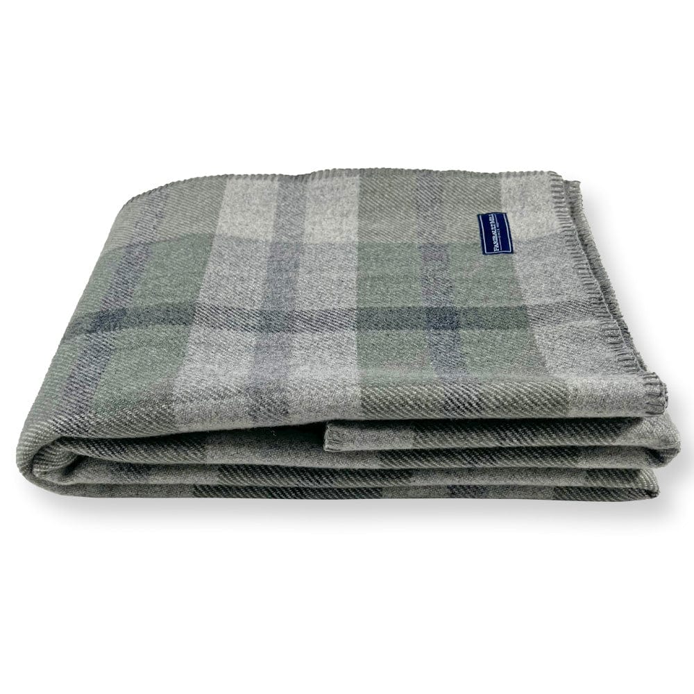 Factory Second Northfield Plaid Wool Throw Blanket - Sage Green active Current Factory Second Northfield Plaid Wool Throw group-gallery machine washable Patterns & Plaids