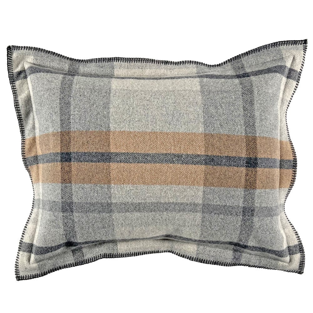 Northfield Plaid Wool Bed Sham Heritage Beige active Bed Shams Current machine washable Sale