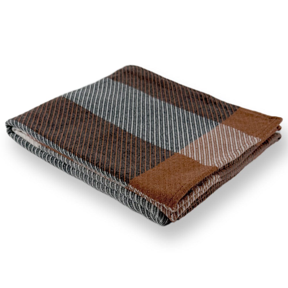 North Star Offset Plaid Throw - Rust 50" x 60" Current Full Price group-gallery Machine Washable North Star Offset Plaid Throw sustainable throws