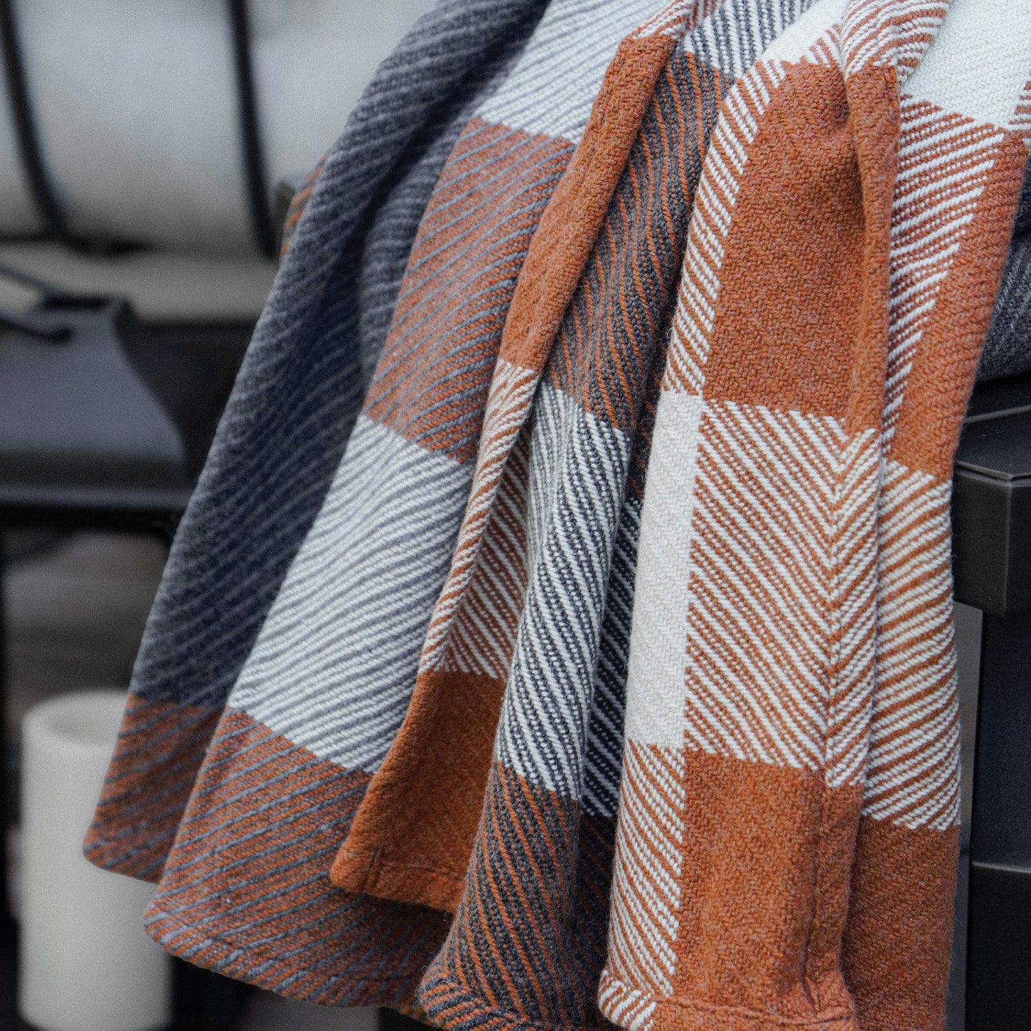 North Star Offset Plaid Throw - Rust Current Full Price group-gallery Machine Washable North Star Offset Plaid Throw sustainable throws