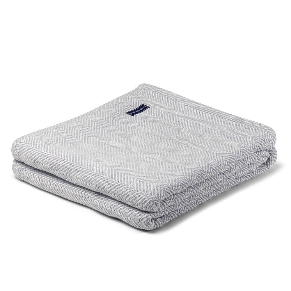 Penobscot Cotton Blanket - Dove Gray active Current Full Full Price group-gallery Herringbone King machine washable New Lower Price Patterns & Plaids Penobscot Cotton Blanket personalization Queen Twin
