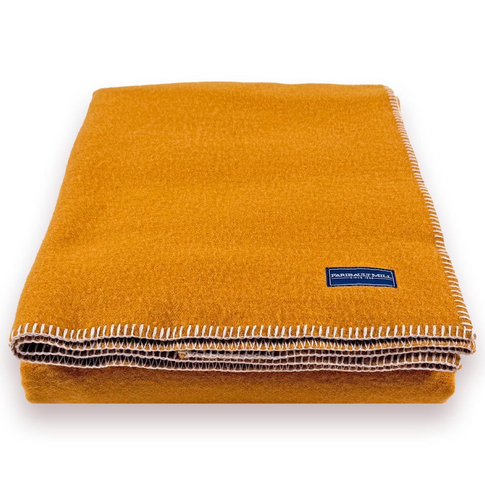 Pure & Simple Wool Blanket - Butterscotch active Current Full group-gallery King machine washable Pure & Simple Wool Blanket Queen Sale Solids Twin