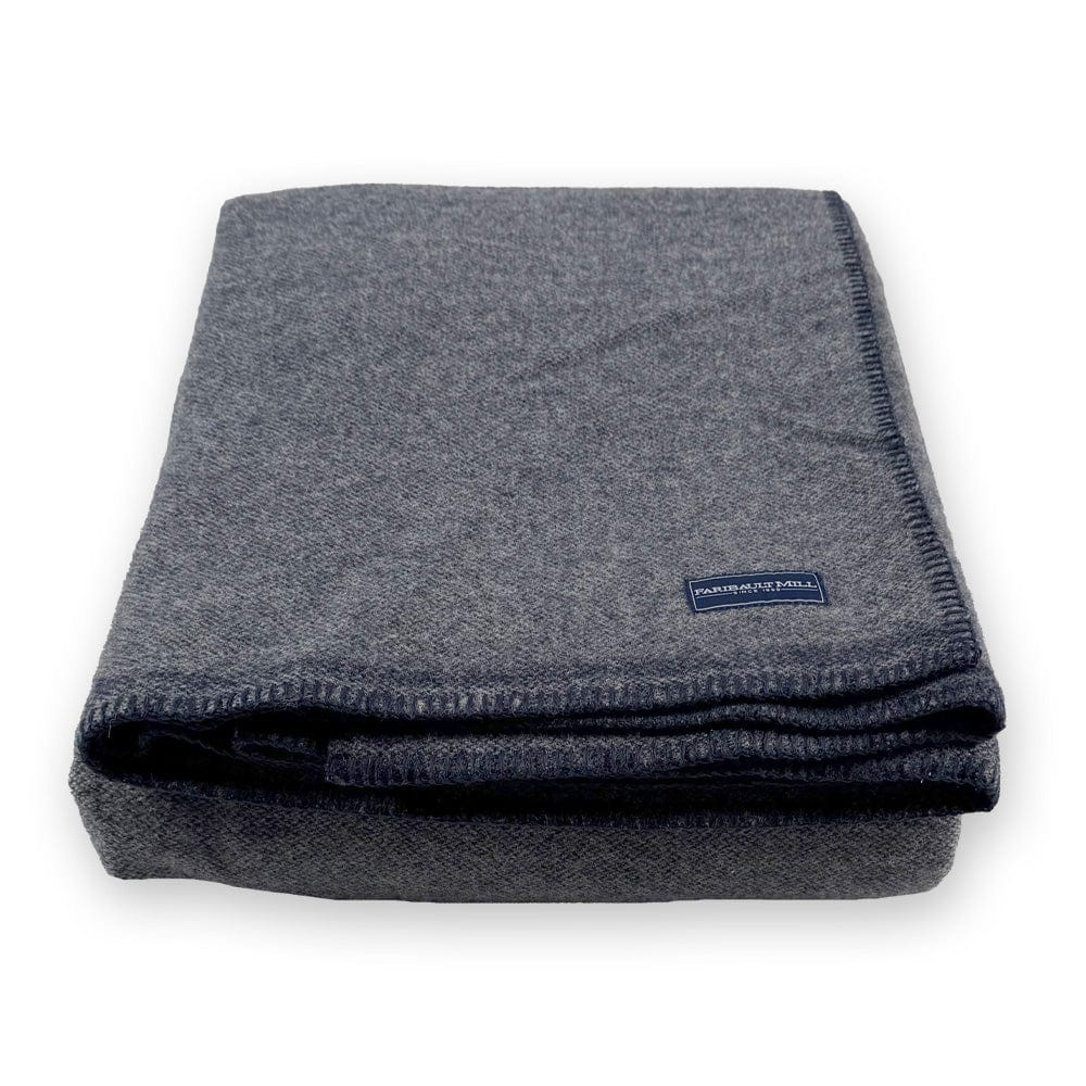 Limited Edition Pure & Simple Wool Blanket - Heather Gray/Navy active Current group-gallery machine washable Queen Stripes