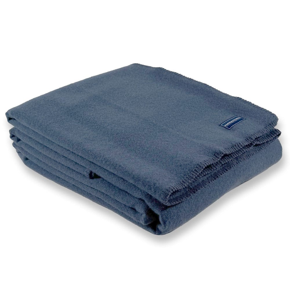 Pure & Simple Wool Blanket - Steel Blue active Current Full group-gallery King machine washable Pure & Simple Wool Blanket Queen Solids Twin