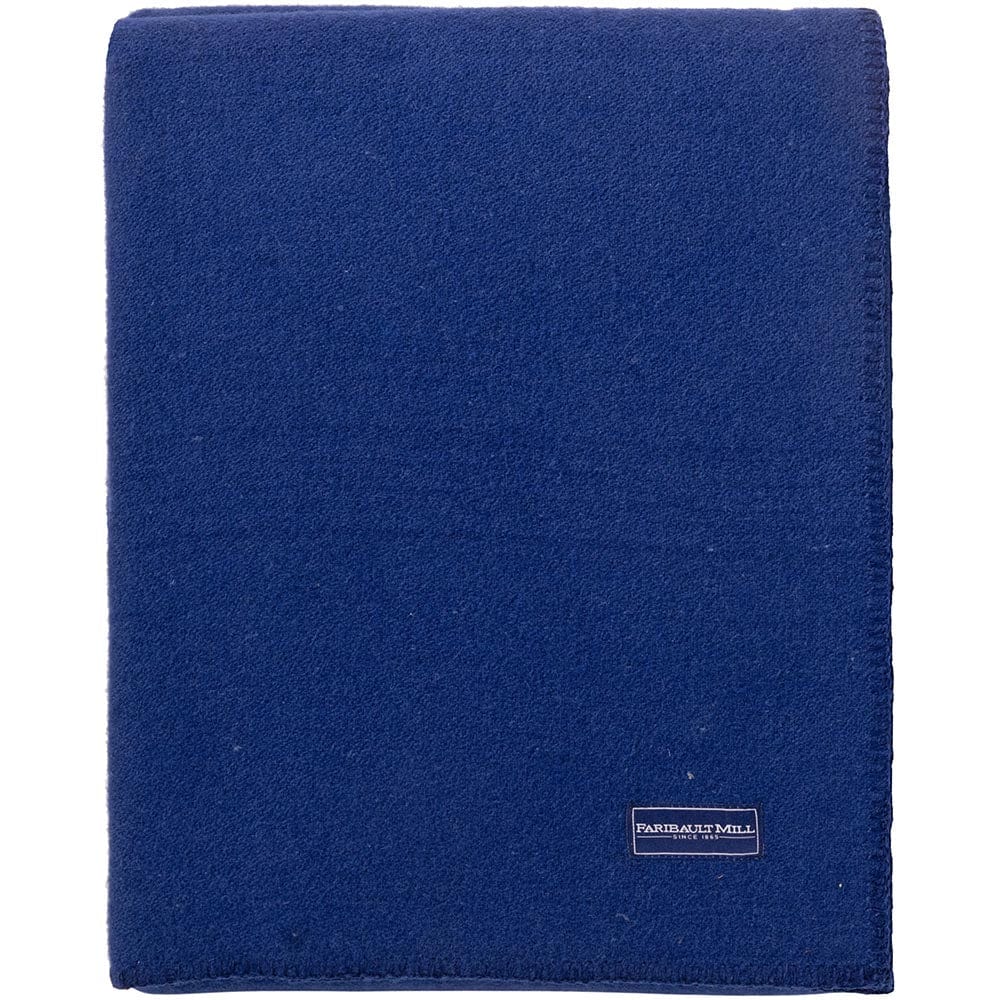 Factory Second Pure & Simple Wool Blanket - Admiral Blue active Factory Second Pure & Simple Wool Blanket Full King machine washable Queen Solids Twin