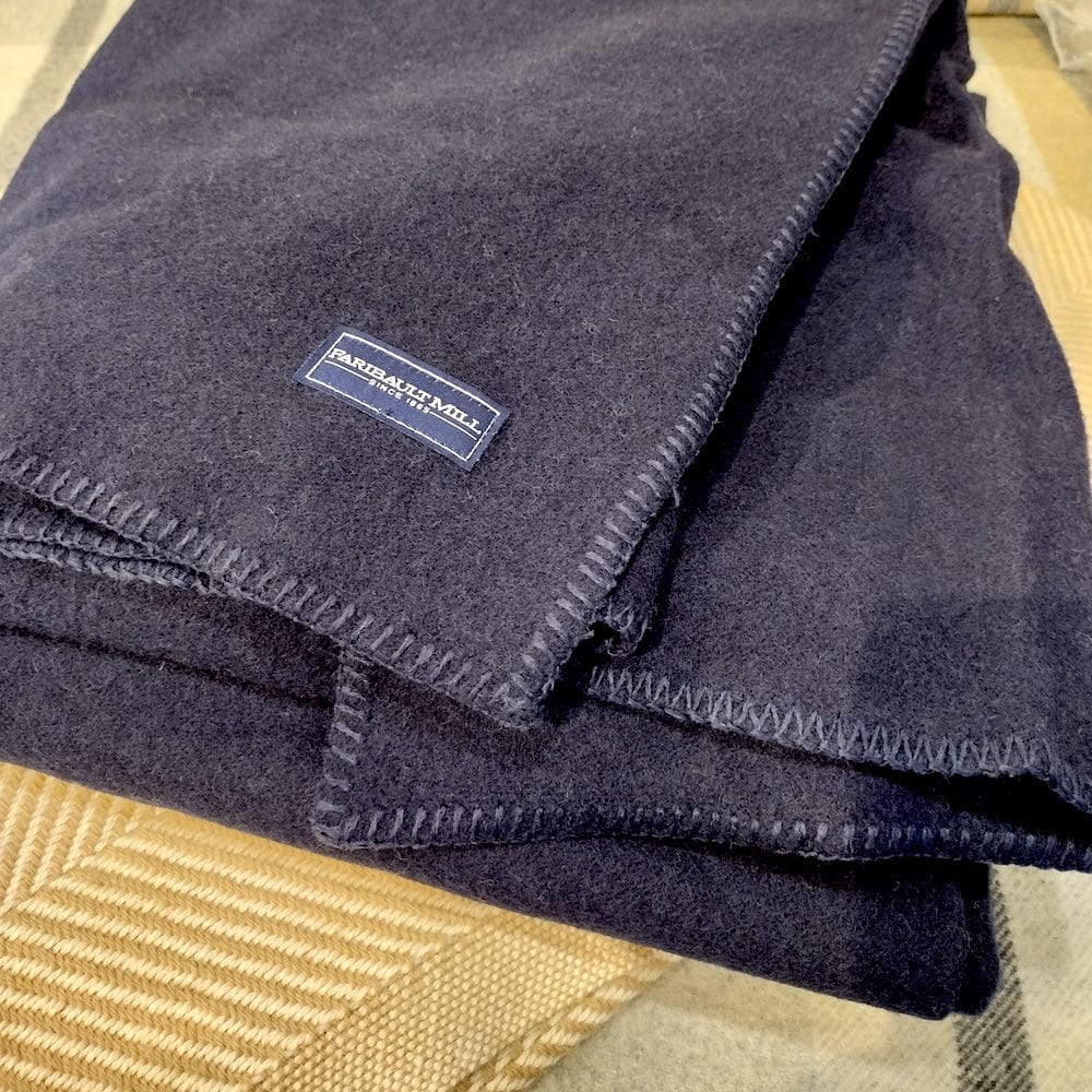 Pure & Simple Wool Blanket - Navy active Current Full Full Price group-gallery King machine washable New Lower Price Pure & Simple Wool Blanket Queen Solids Twin