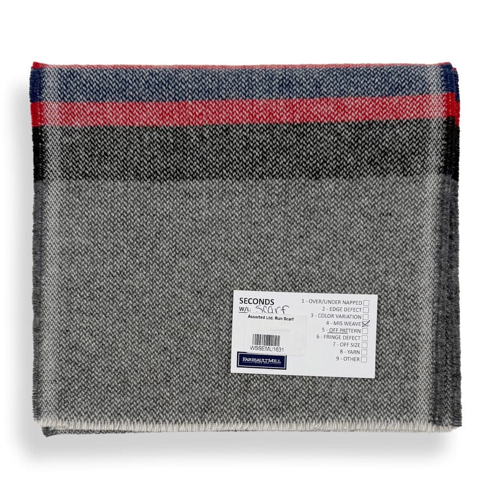 Factory Second Limited Run Striped Wool Scarf - Gray active group-gallery