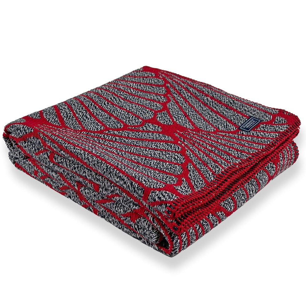 Shell Pattern Cotton Throw Red active Dry clean or hand wash