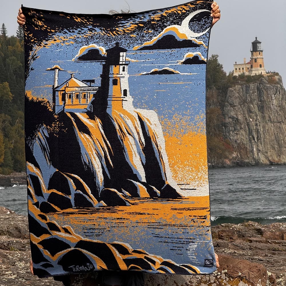Adam Turman Split Rock Lighthouse Throw active Adam Turman Wool Throw Artist Collection Current Dry clean or hand wash Full Price