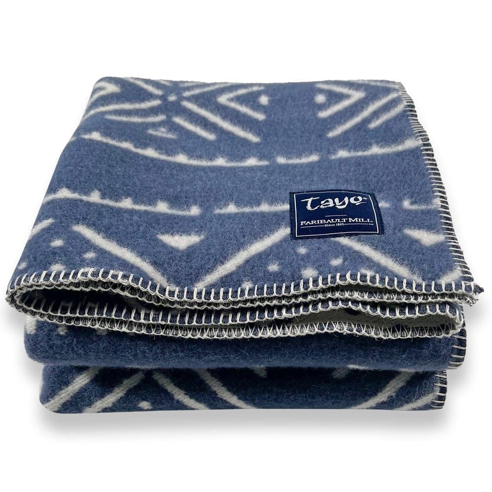 Tayo Onadein Kuba Wool Throw Blanket - Blue active Artist Collection Current Dry clean or hand wash Full Price Tayo Onadein Wool Throw