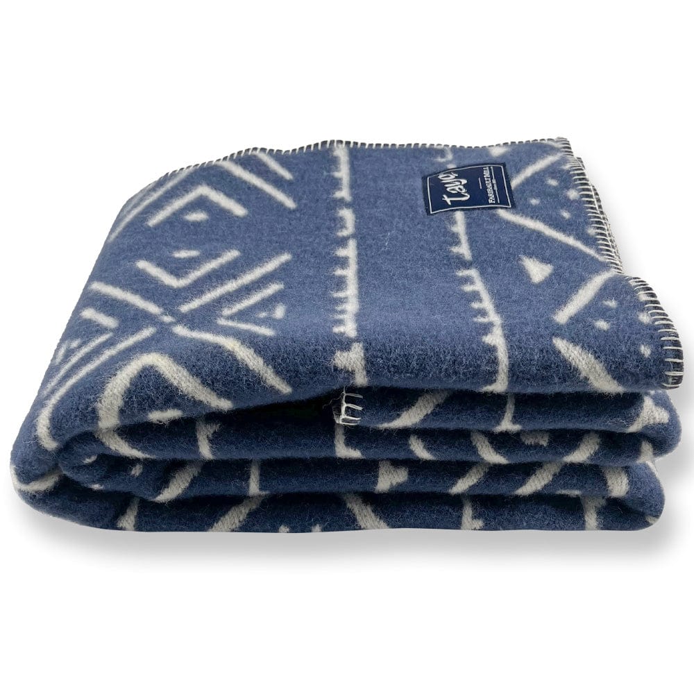Tayo Onadein Kuba Wool Throw Blanket - Blue active Artist Collection Current Dry clean or hand wash Full Price Tayo Onadein Wool Throw