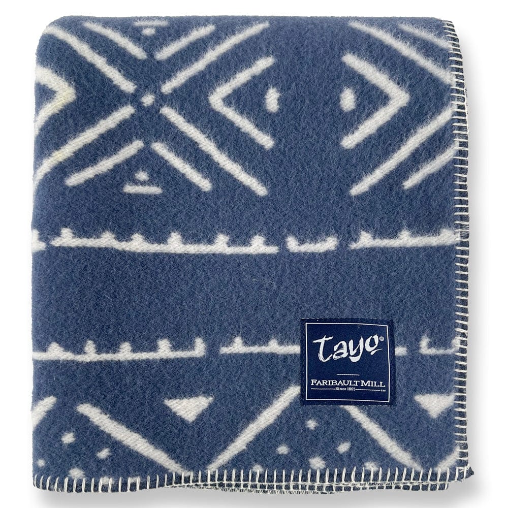 Tayo Onadein Kuba Wool Throw Blanket - Blue active Artist Collection Current Dry clean or hand wash Full Price Tayo Onadein Wool Throw