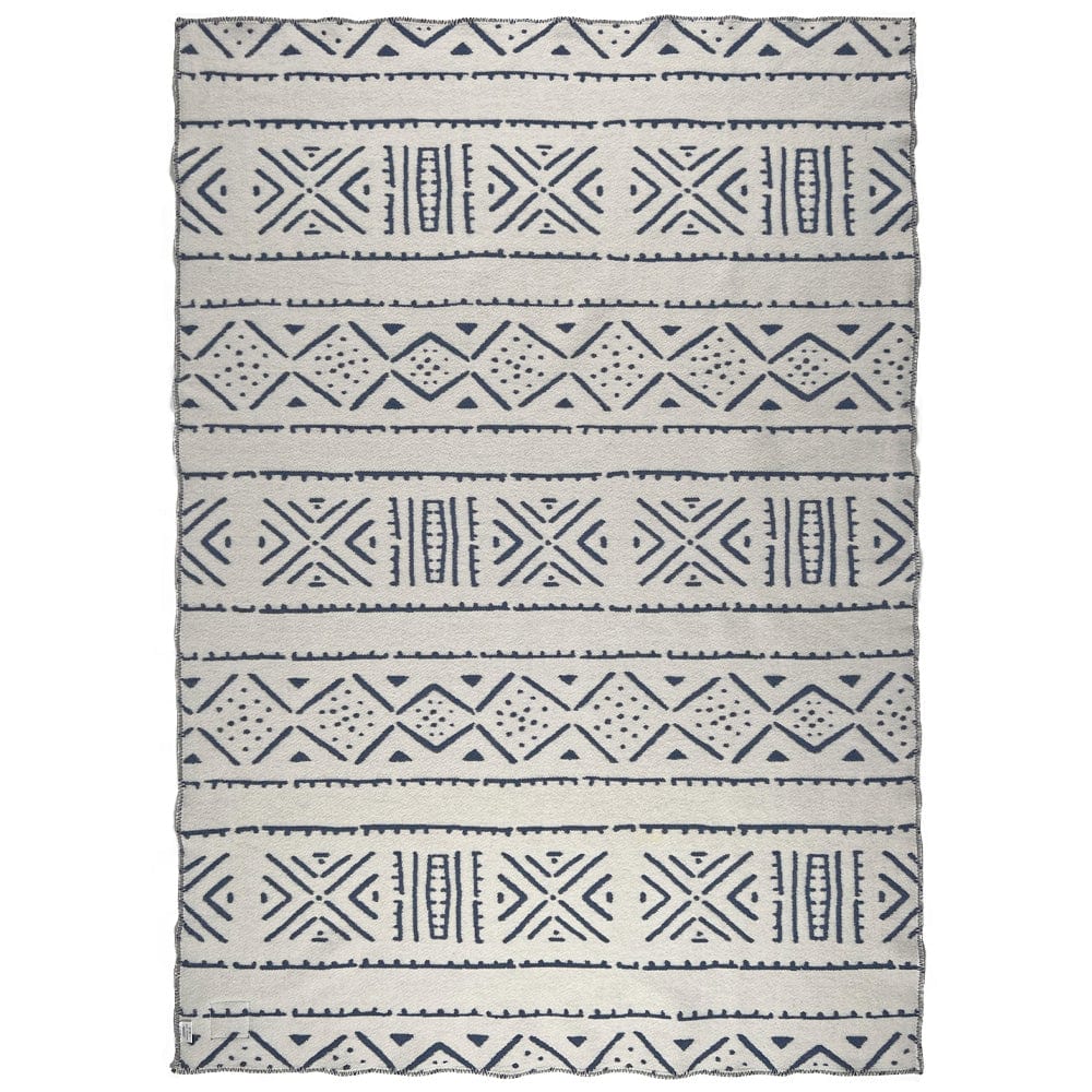 Tayo Onadein Kuba Wool Throw Blanket - Blue active Artist Collection Current Dry clean or hand wash Full Price Tayo Onadein Wool Throw