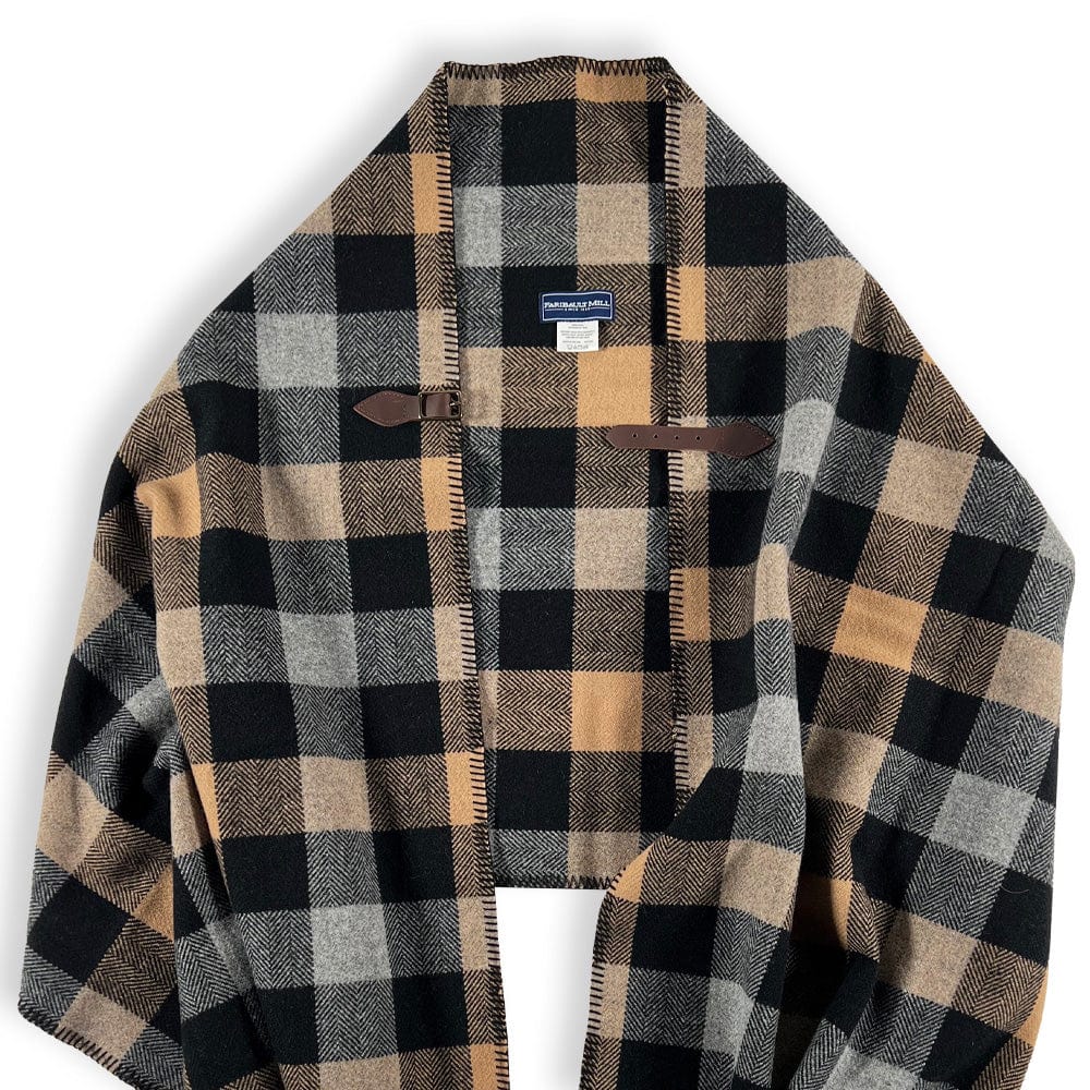 Tri-Color Buffalo Check Buckled Wrap - Heritage Beige Heritage Beige active Current Dry clean or hand wash Patterns & Plaids