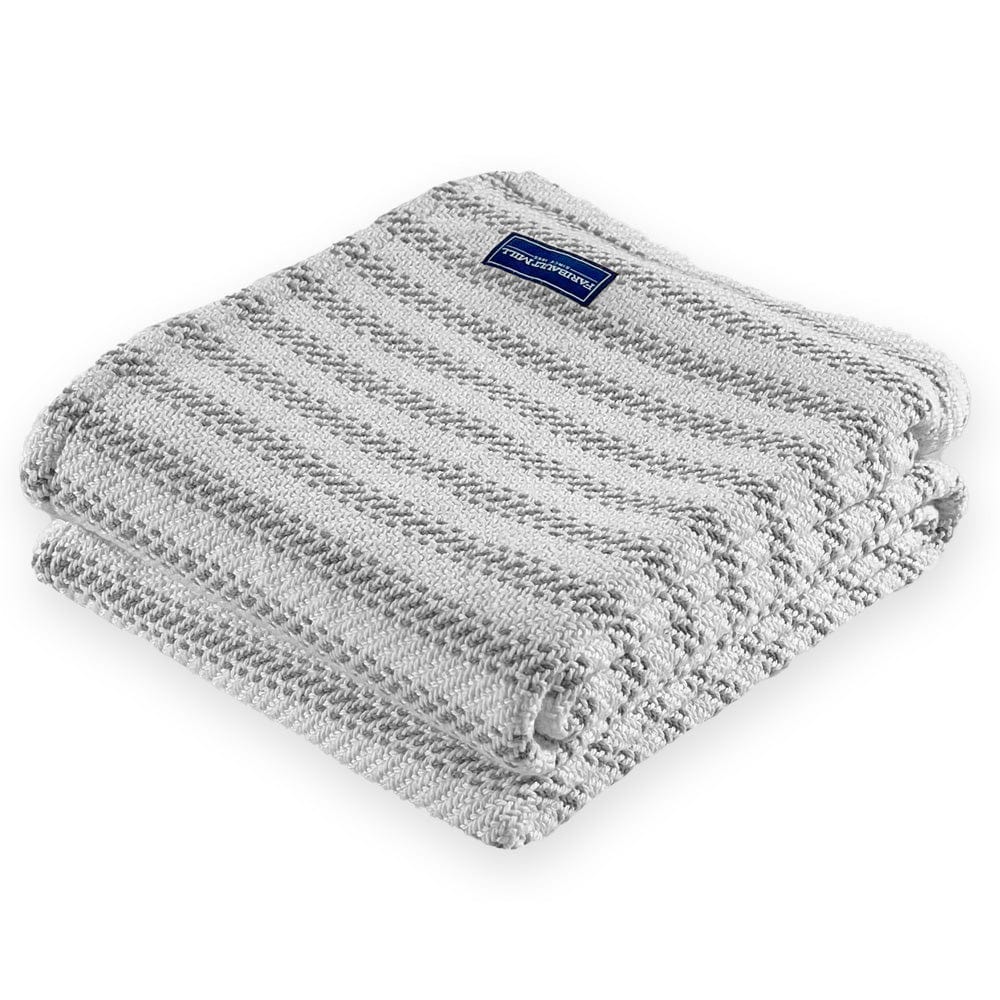 Dockside Cotton Throw - Gray Heather 48" x 70" active Current Dockside Cotton Throw group-gallery machine washable Sale Stripes