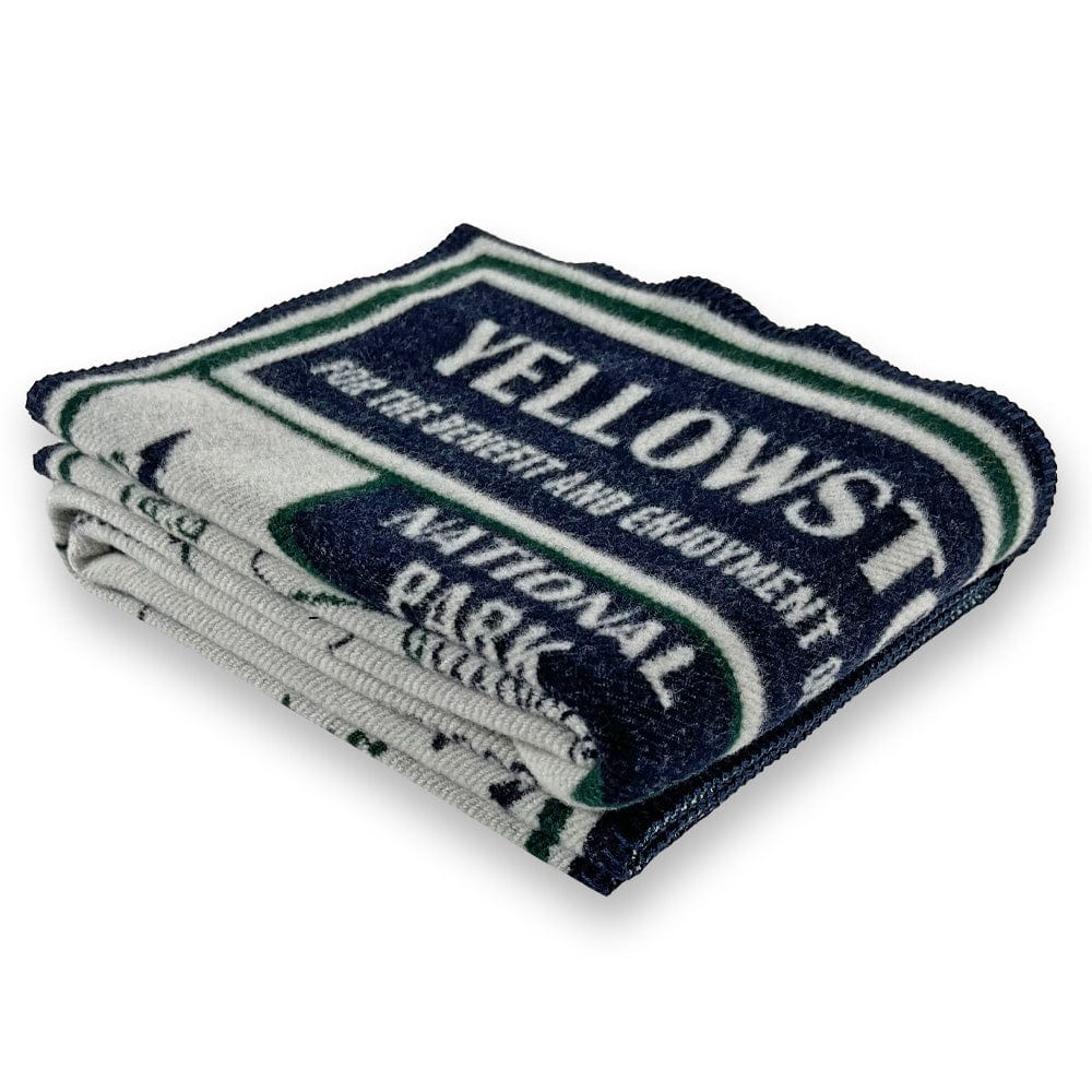 Yellowstone National Park Map Wool Throw active Current Dry clean or hand wash Full Price