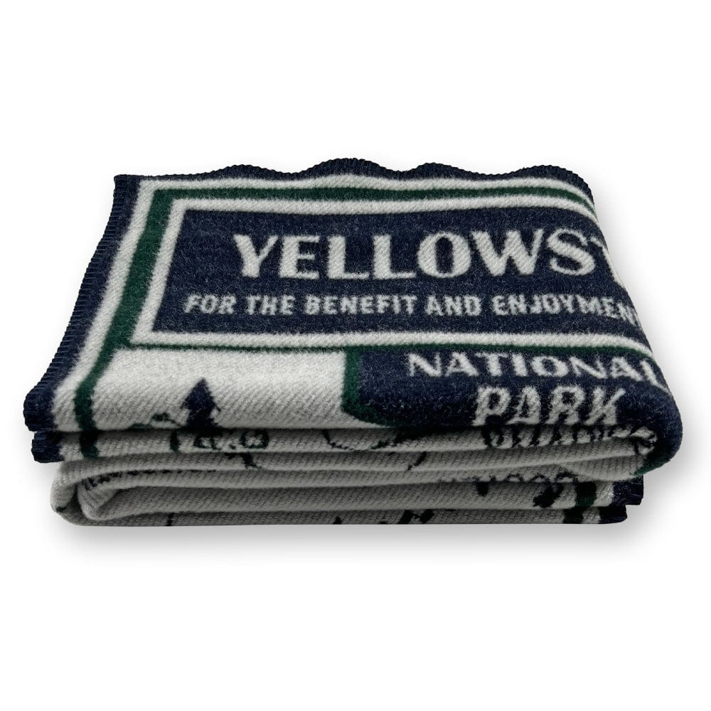 Yellowstone National Park Map Wool Throw active Current Dry clean or hand wash Full Price