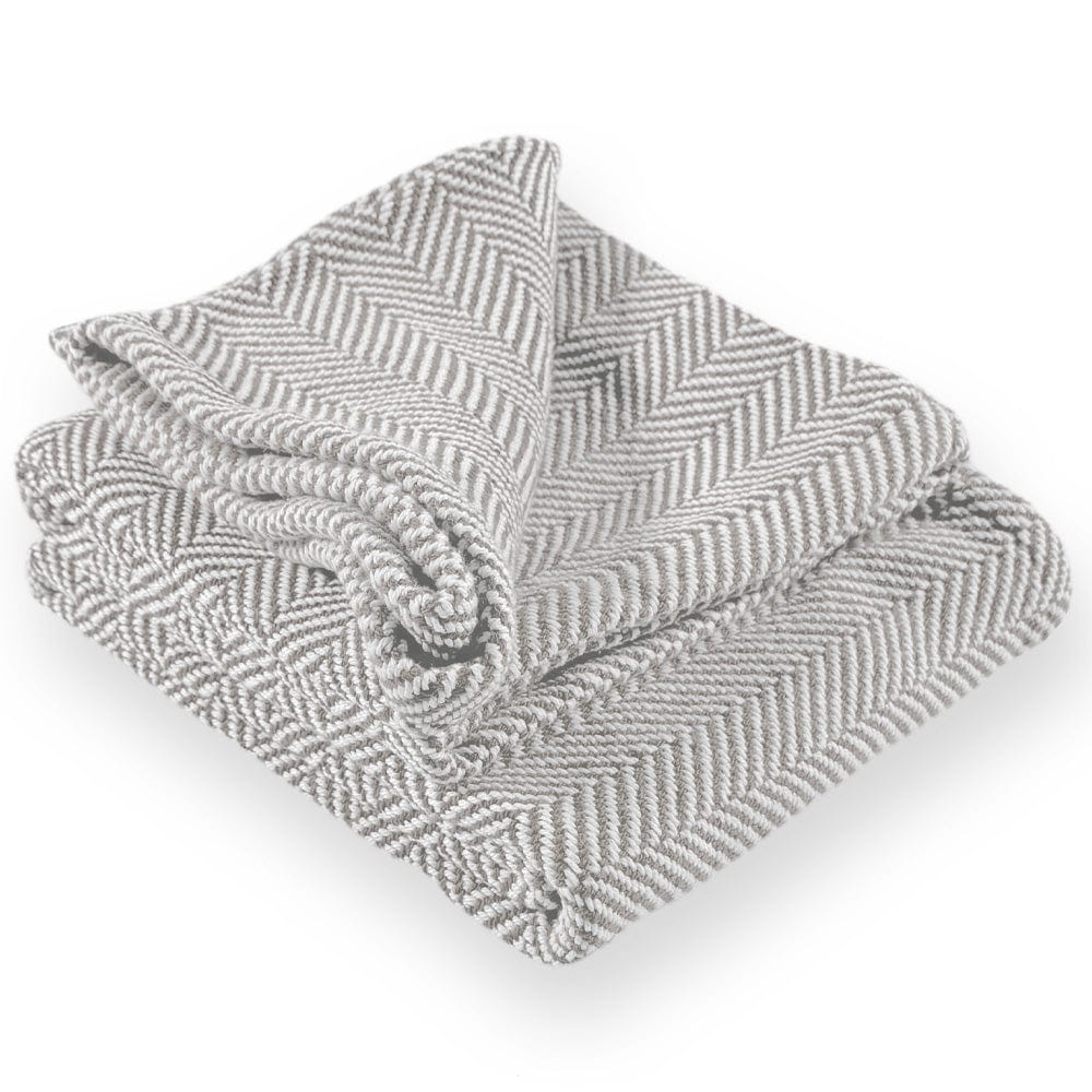Brahms Mount 42" x 69" Penobscot Cotton Throw - Dove Gray