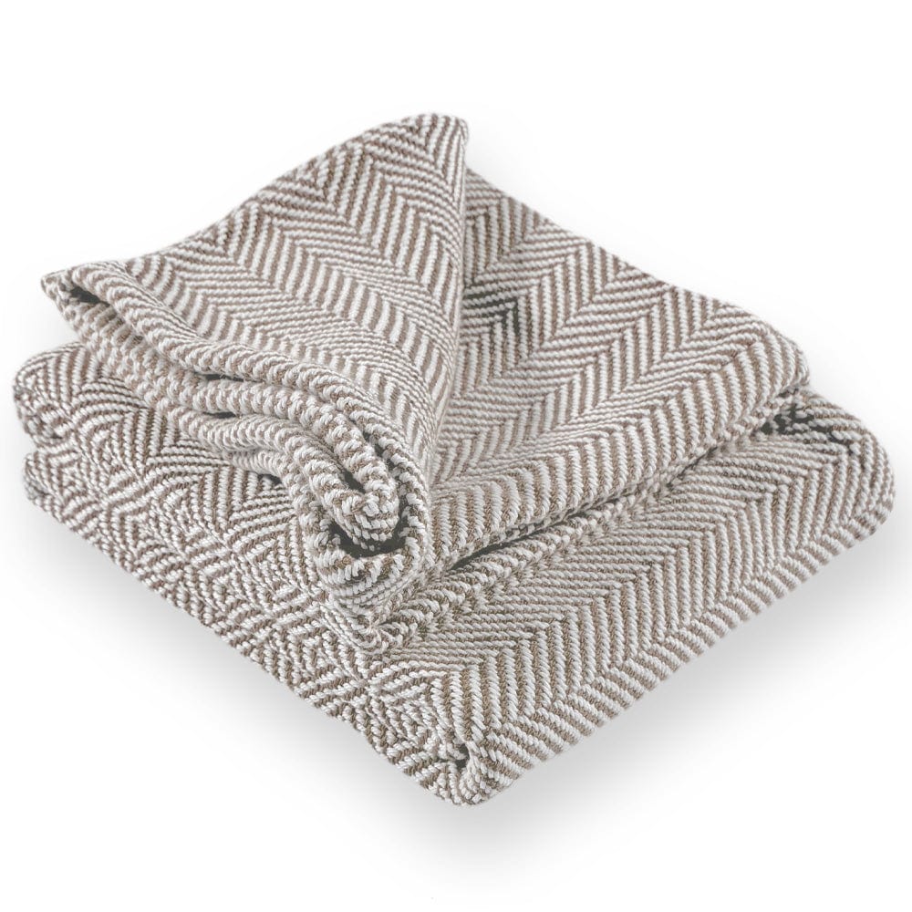 Brahms Mount 42" x 69" Penobscot Cotton Throw - Oyster