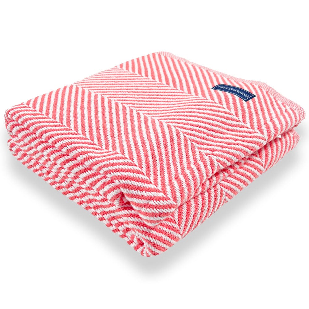 Brahms Mount Coral / Fringeless Monhegan Cotton Throw Without Fringe - Coral
