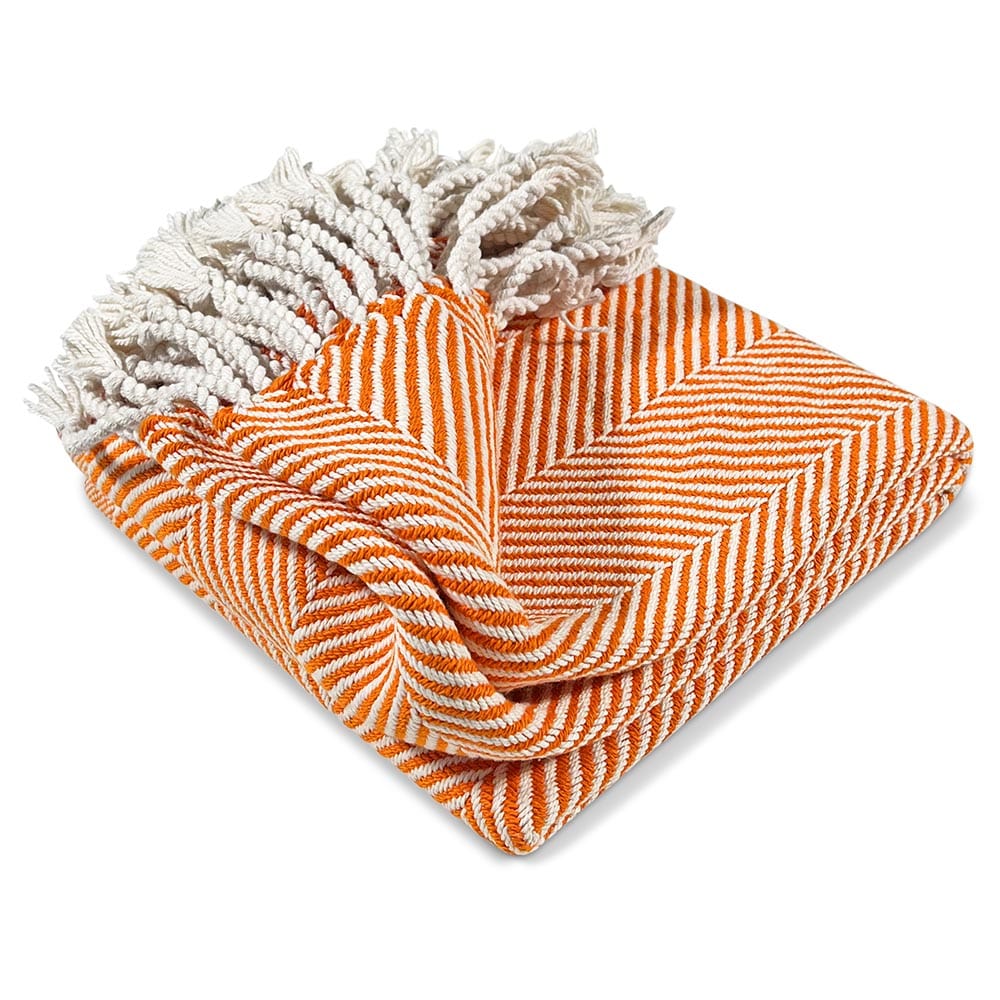 Brahms Mount Monhegan Cotton Throw With Fringe