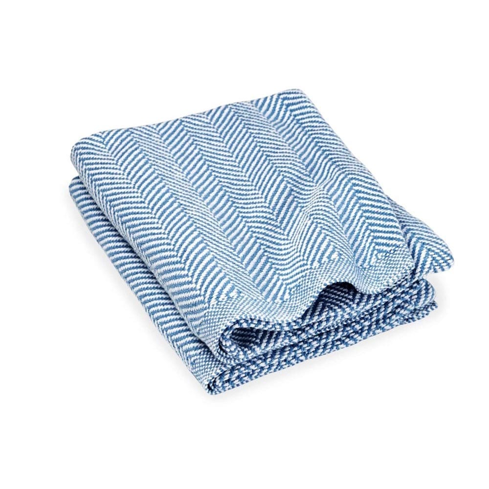 Penobscot Cotton Baby Blanket - Denim 36" x 46" active Current Full Price group-gallery machine washable New Lower Price Patterns & Plaids Penobscot Cotton Baby Blanket personalization