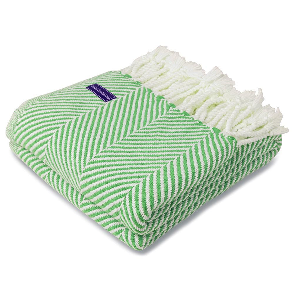 Brahms Mount Sugar Snap / With Fringe Monhegan Cotton Throw With Fringe - Sugar Snap