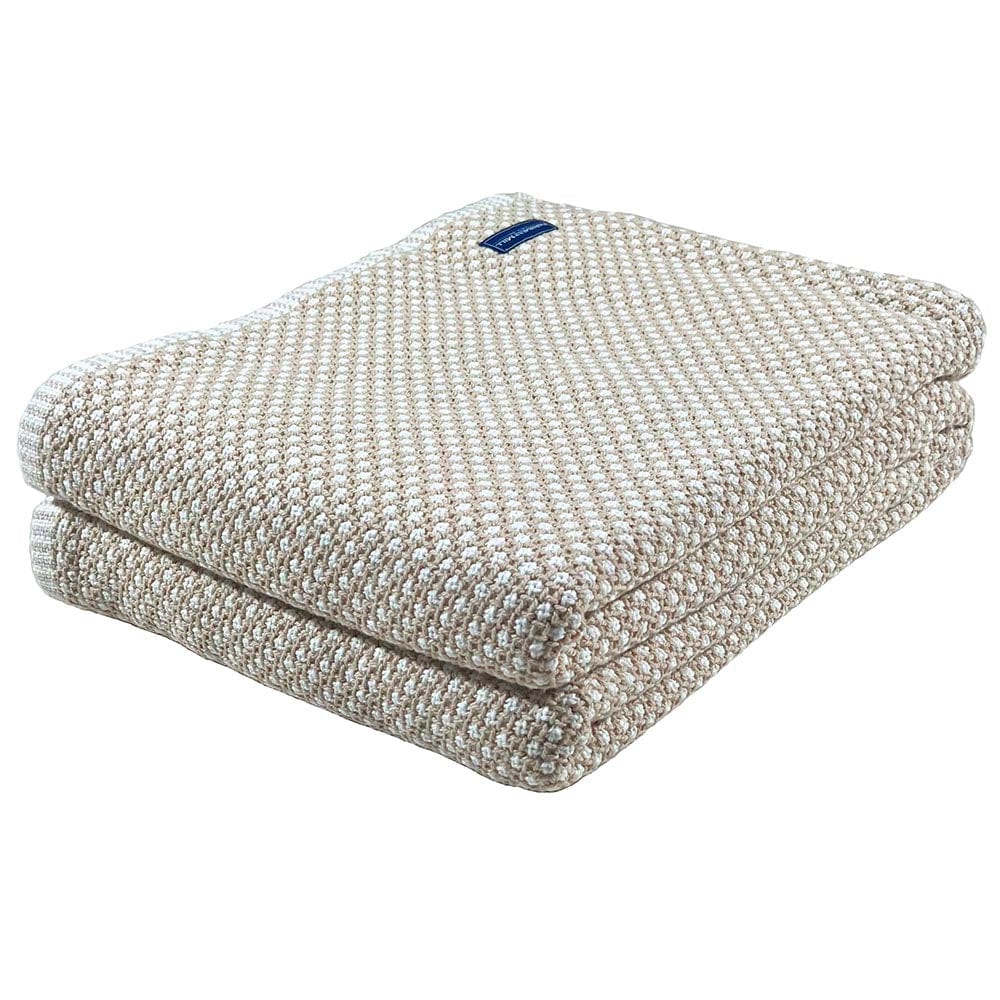 Brahms Mount Twin Edgecomb Cotton Blanket - Oyster