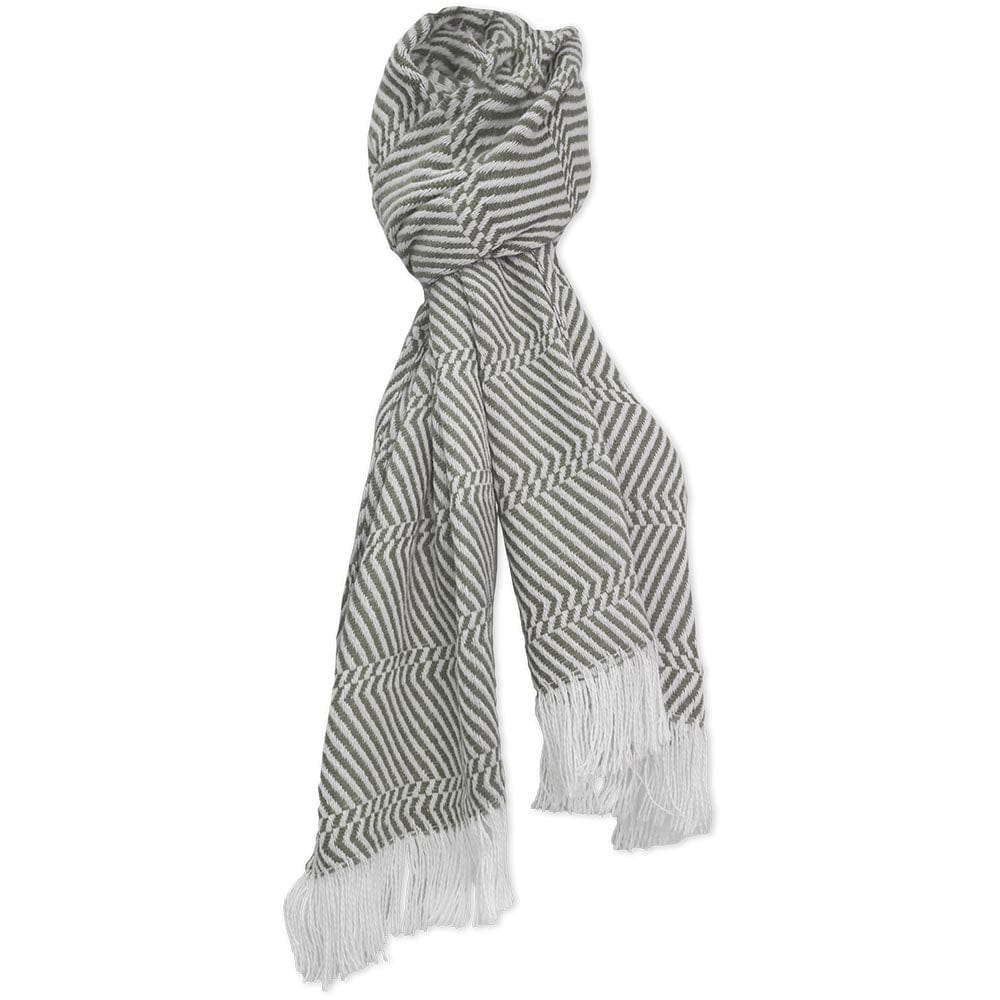 Faribault Mill 12” x 72” North Star Herringbone Stripe Scarf - Green