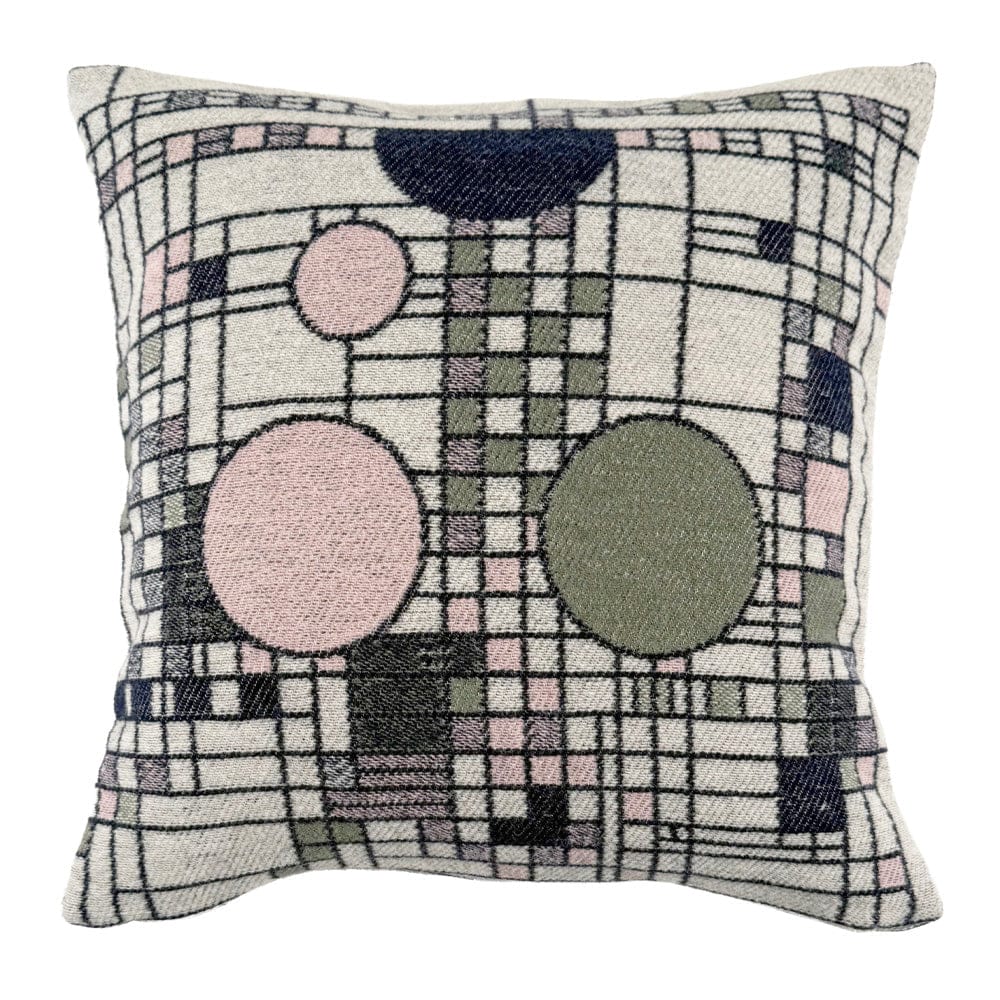 Faribault Mill 20" x 20" Frank Lloyd Wright Coonley Playhouse Art Glass Pillow Case