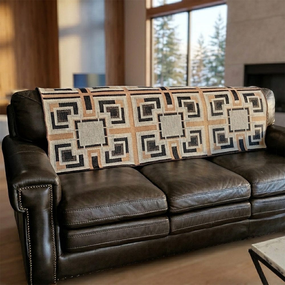 Faribault Mill 42" x 65" Frank Lloyd Wright Ennis House Textile Block Wool Throw