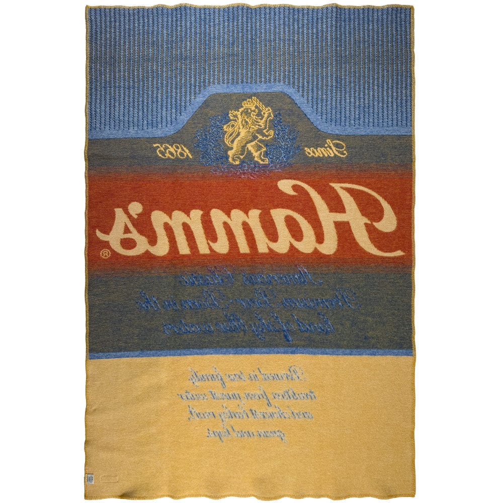 Faribault Mill 42" x 65" Hamm's Beer Can Wool Throw