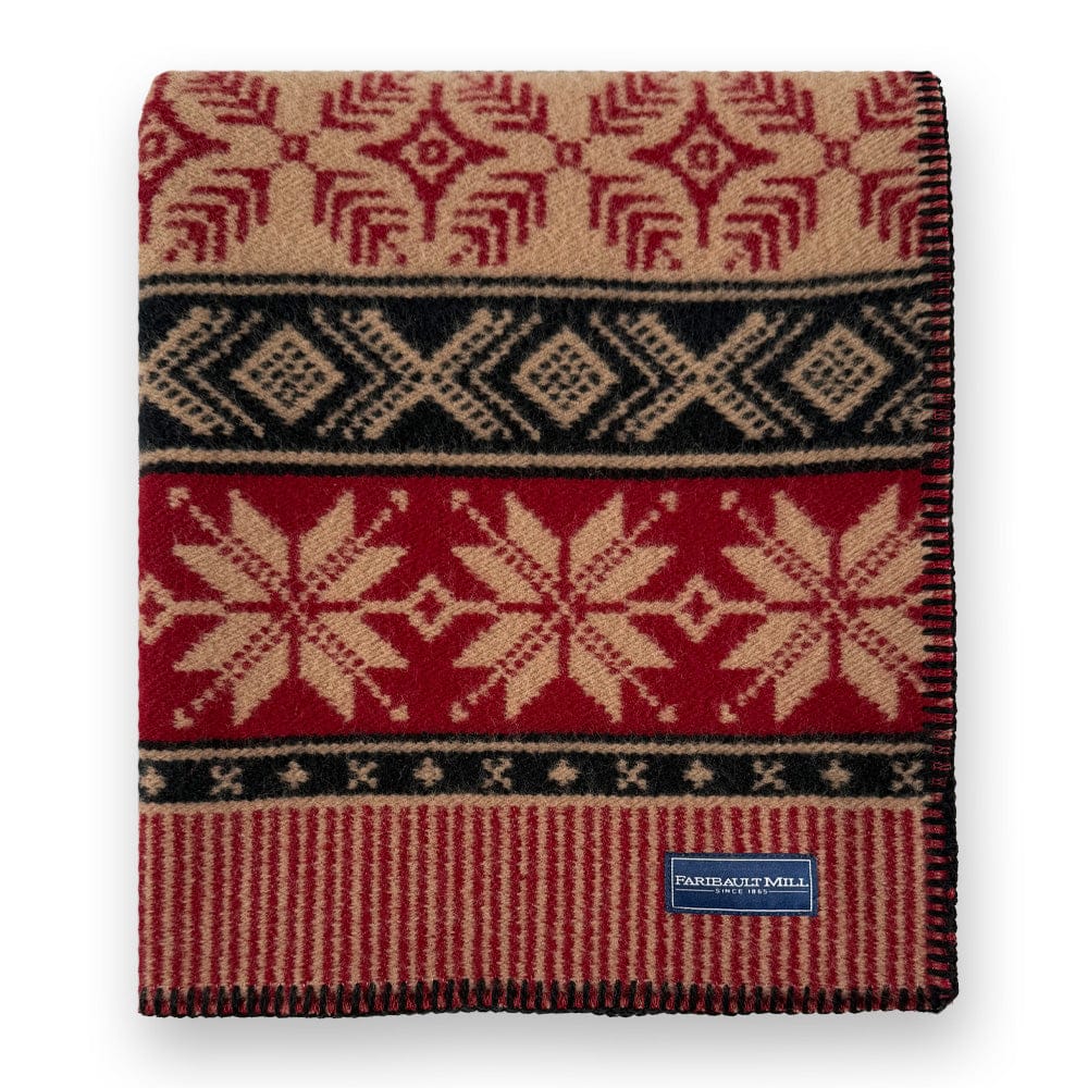 Faribault Mill 42" x 65" Nordic Wool Throw Blanket - Red
