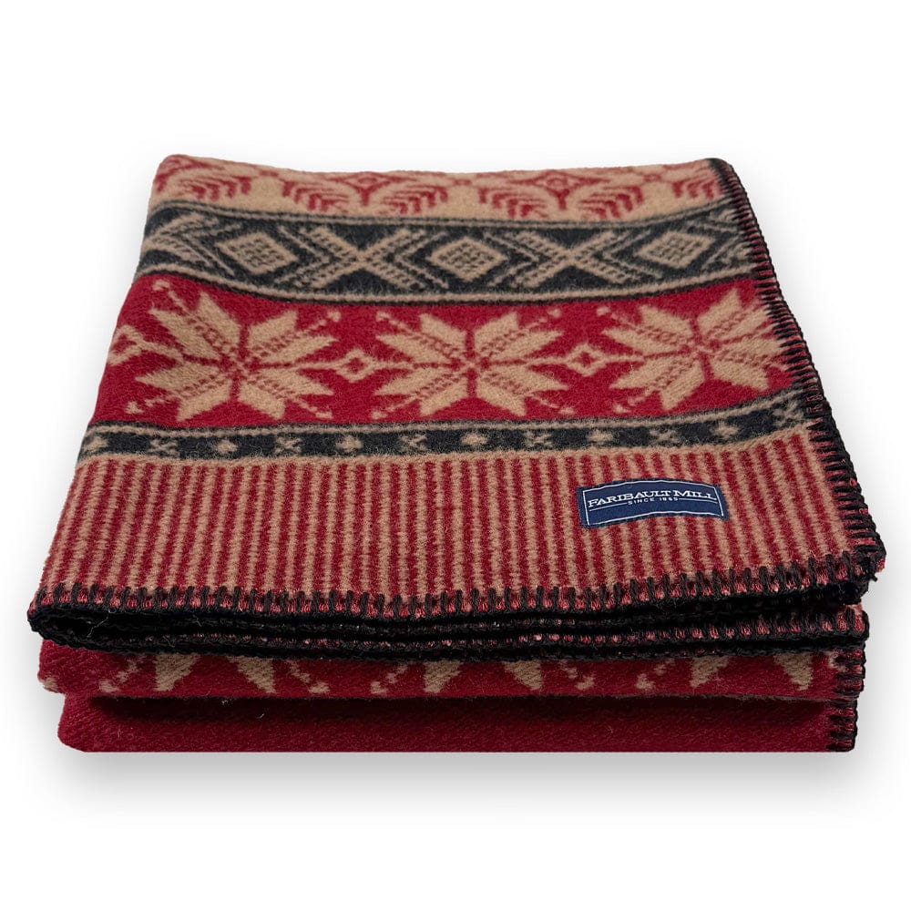 Faribault Mill 42" x 65" Nordic Wool Throw Blanket - Red