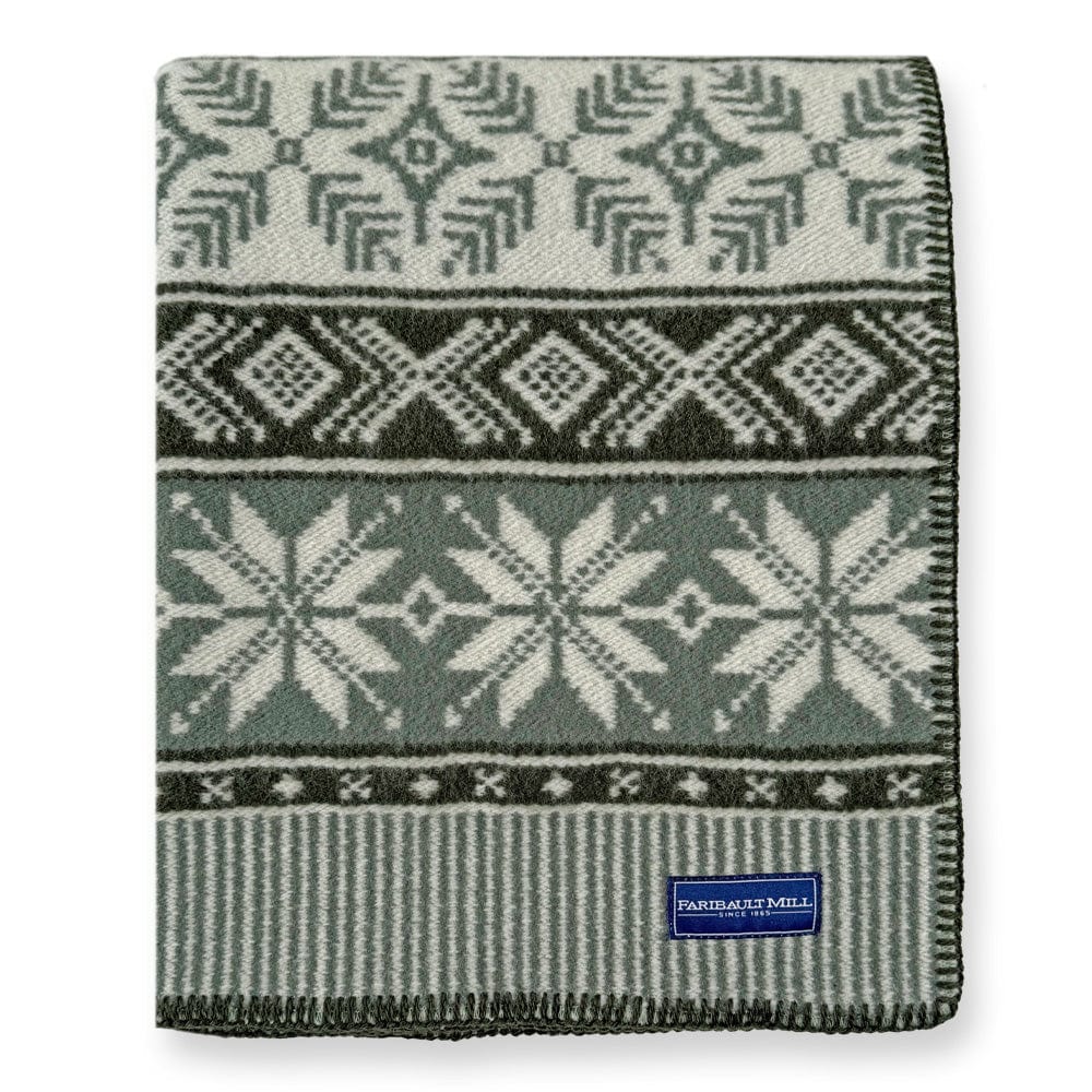 Faribault Mill 42" x 65" Nordic Wool Throw Blanket - Sage Green