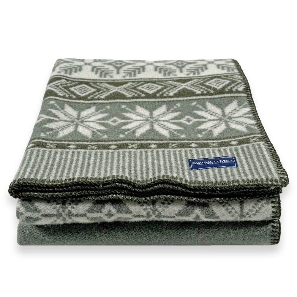 Faribault Mill 42" x 65" Nordic Wool Throw Blanket - Sage Green