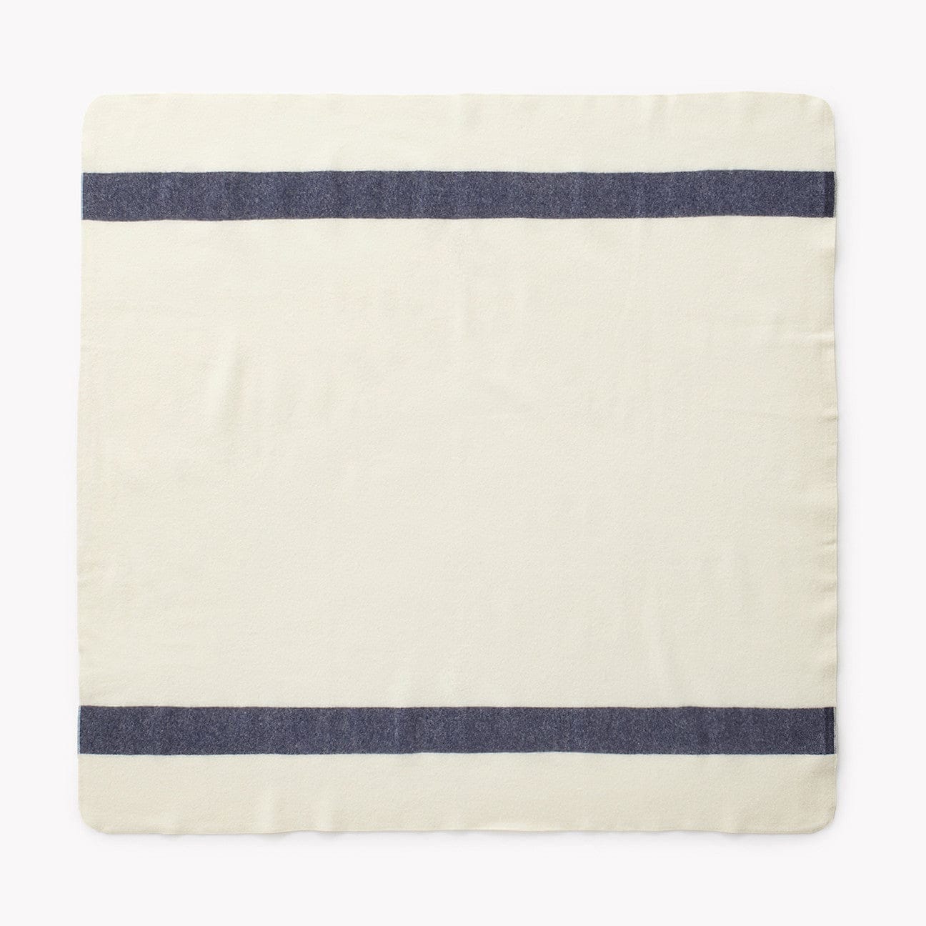 Faribault Mill 45" x 45" Classic Natural Wool Baby Blanket - Navy Stripe