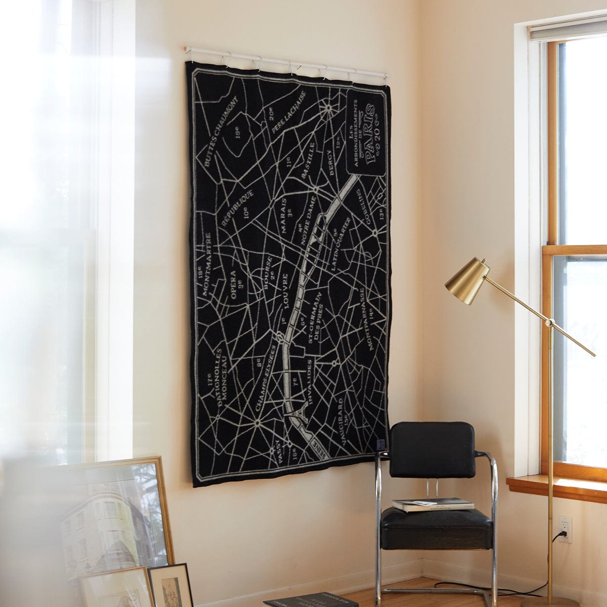 Faribault Mill 48" x 68" Paris Map Wool Throw