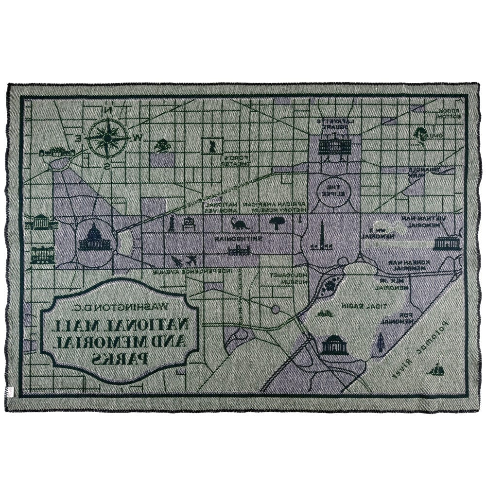 Faribault Mill 48" x 72" DC National Mall Map Wool Throw