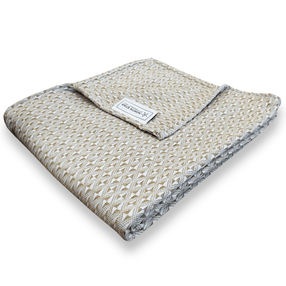 Faribault Mill 50" x 60" North Star Point Twill Throw - Tan