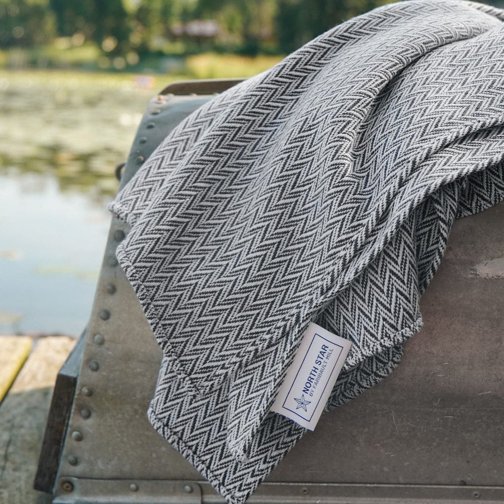 Faribault Mill 50" x 60" North Star Reverse Twill Throw - Charcoal