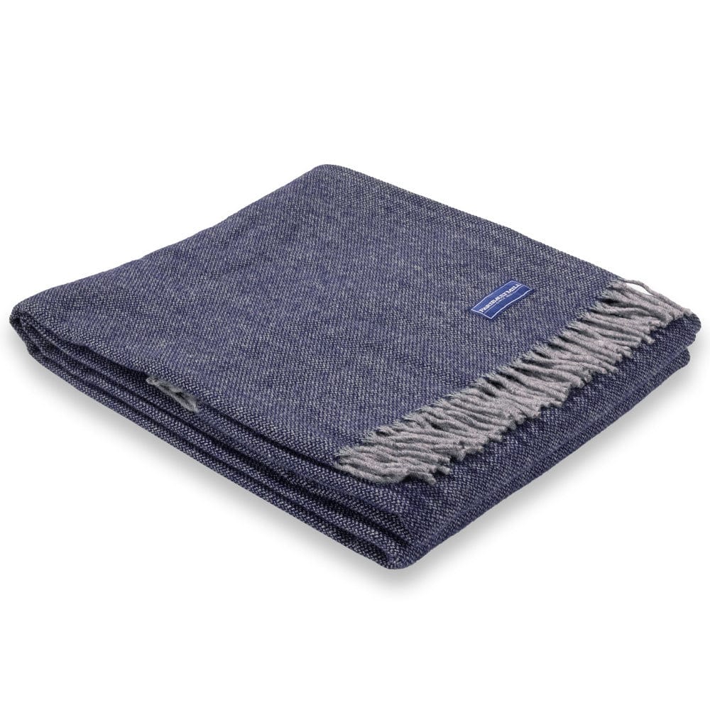 Faribault Mill 50" x 66" Factory Second Ashby Twill Wool Throw - Navy