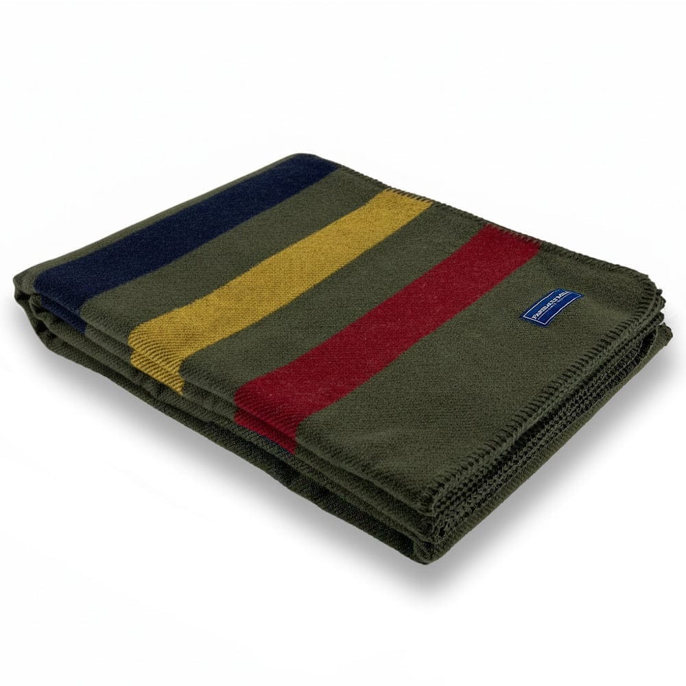 Faribault Mill 50" x 72" Factory Second Frontier Wool Throw Blanket - Olive